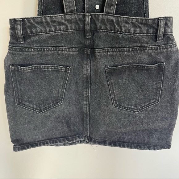 Pac Sun Women’s Black Denim Overall Mini Dress Size Small - Picture 12 of 15
